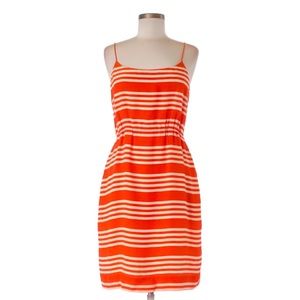 J. CREW • Silk Tangerine Striped Sundress